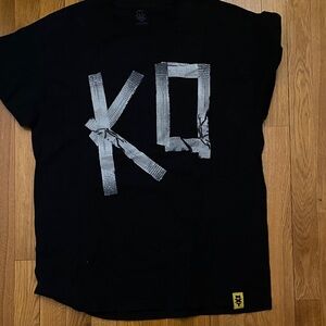 Black Graphic T-Shirt with Silver Print